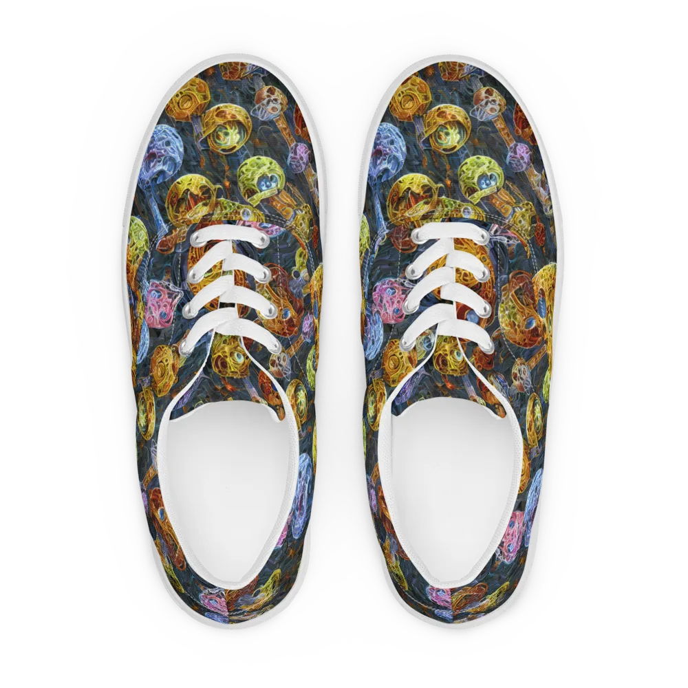 Prismatic Ruins on Men's Lace-Up Canvas Shoes — Front