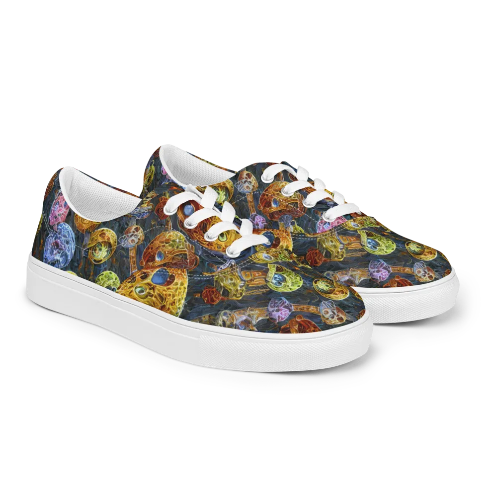 Prismatic Ruins on Men's Lace-Up Canvas Shoes — Right Front