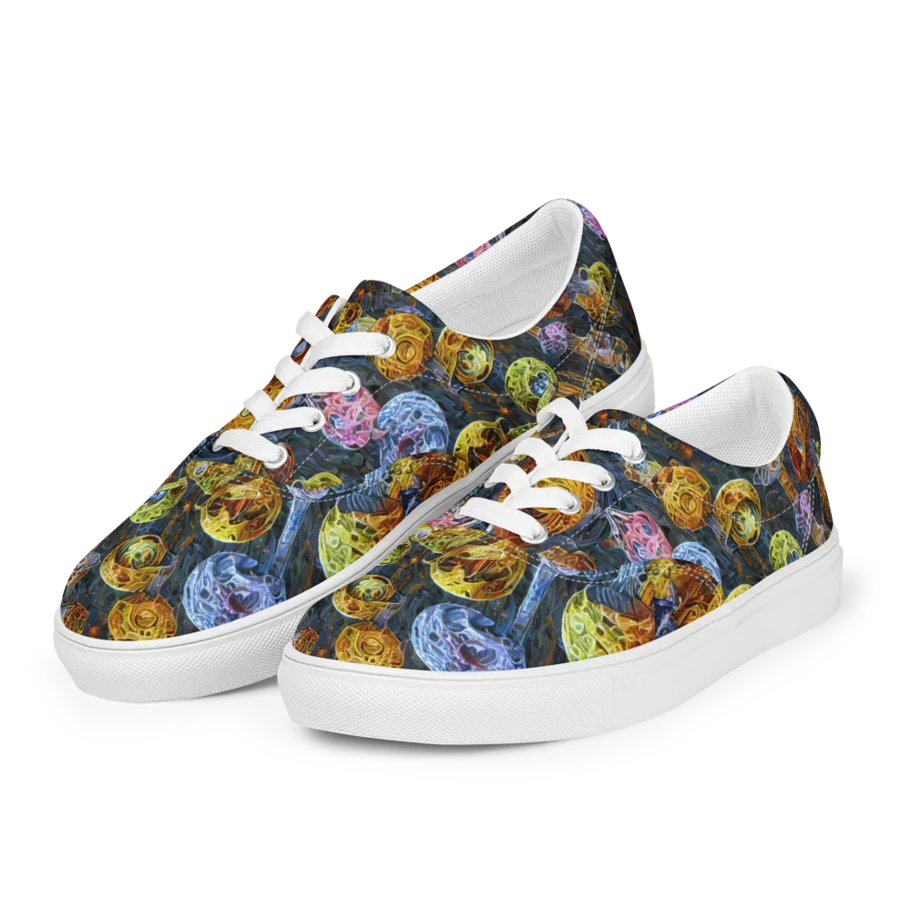 Prismatic Ruins on Men's Lace-Up Canvas Shoes — Left Front