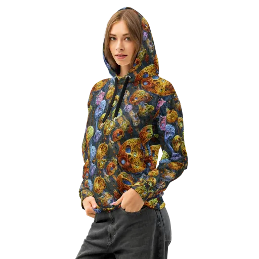 Prismatic Ruins on a Cotton Hoodie