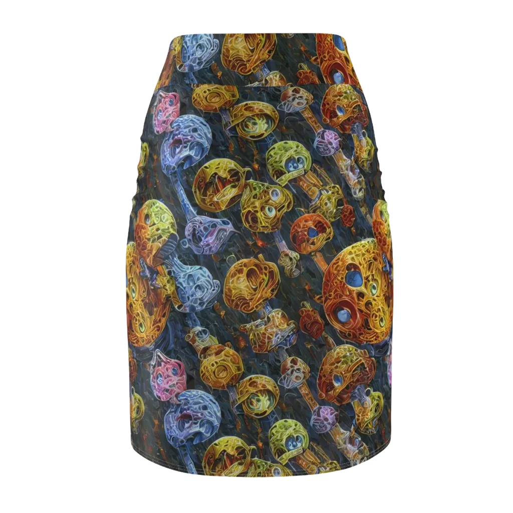 Prismatic Ruins on Pencil Skirt — Back