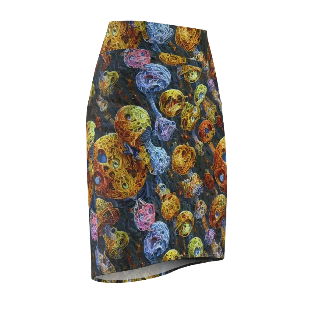 Prismatic Ruins on Pencil Skirt — Front Side