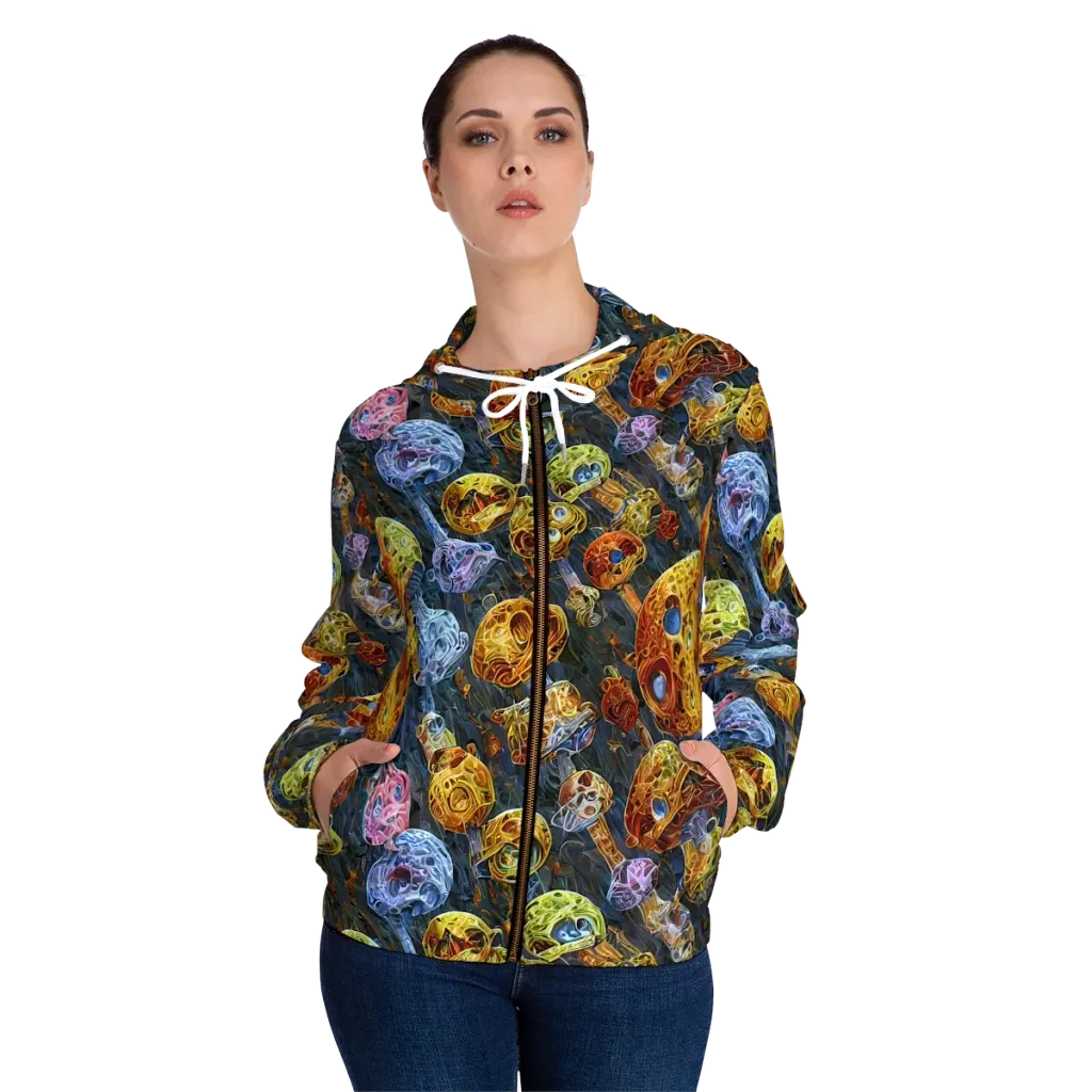 Prismatic Ruins on Women's Full-Zip Hoodie — Front On Person