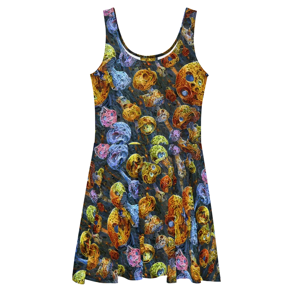 Prismatic Ruins on Skater Dress — Front