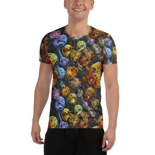 Prismatic Ruins on a Men's Athletic T-Shirt