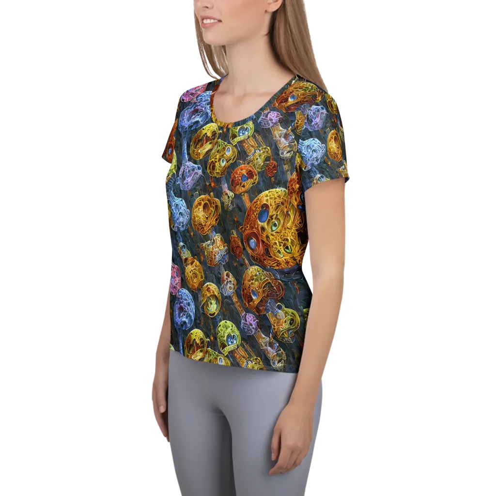 Prismatic Ruins on Women's Athletic T-Shirt — Left