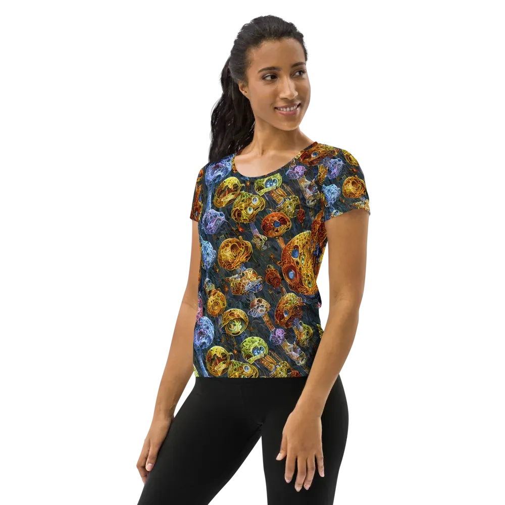 Prismatic Ruins on Women's Athletic T-Shirt — Left