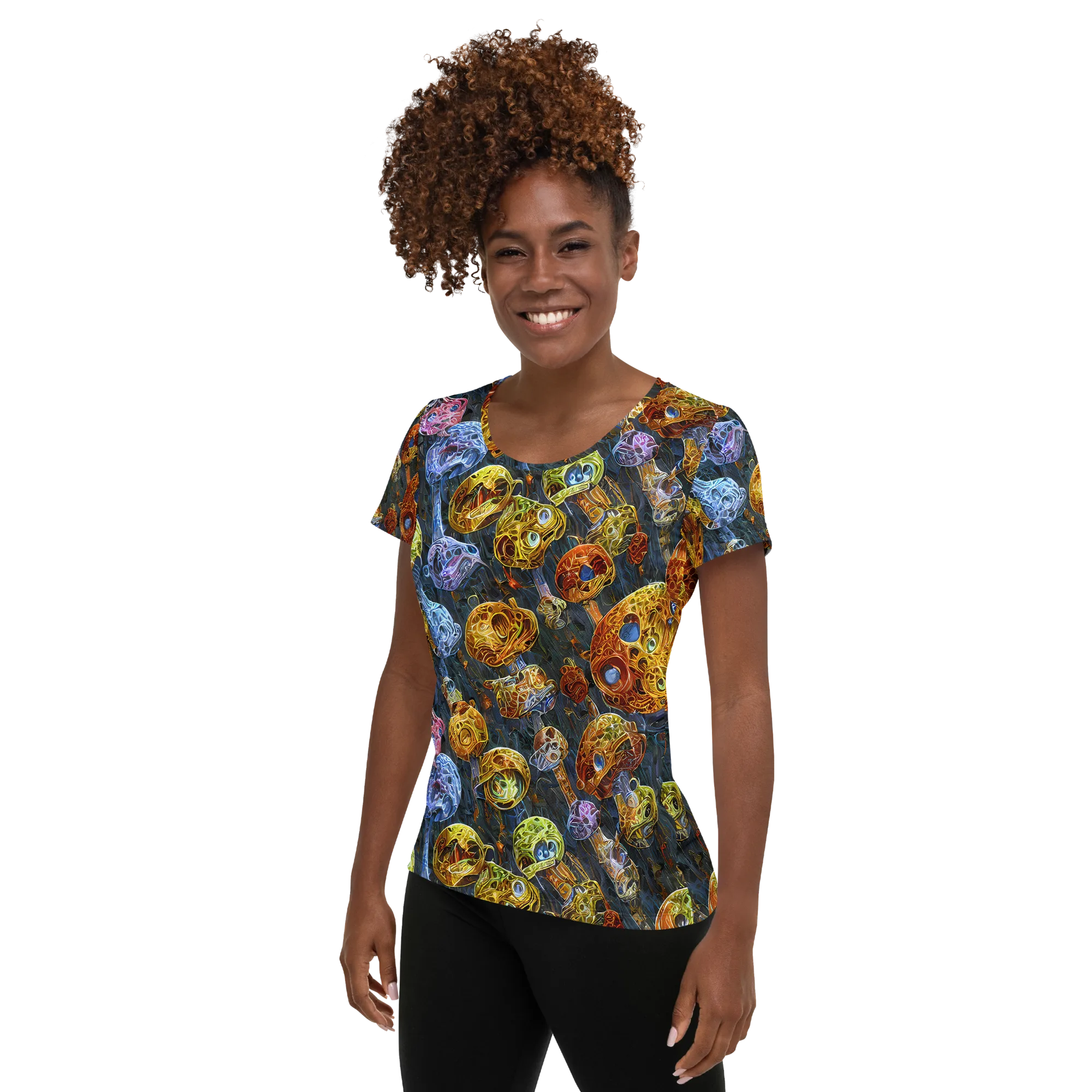 Prismatic Ruins on Women's Athletic T-Shirt — Left