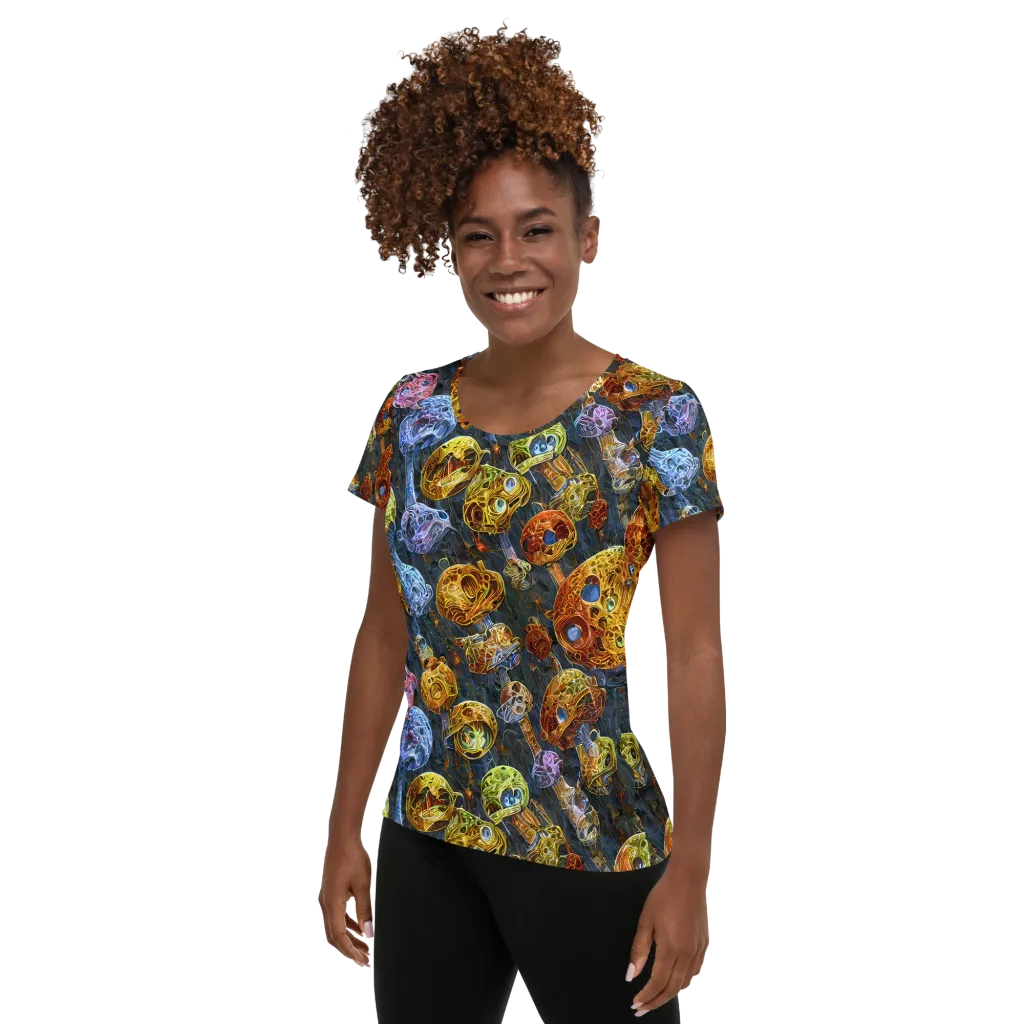 Prismatic Ruins on Women's Athletic T-Shirt — Left