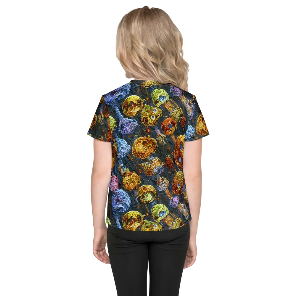 Prismatic Ruins on Kids Crew Neck T-Shirt — Back