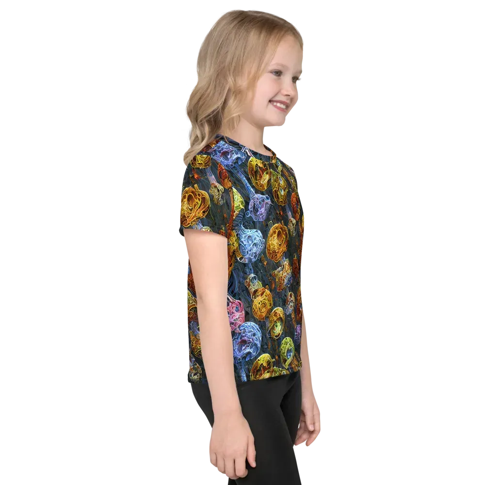 Prismatic Ruins on Kids Crew Neck T-Shirt — Right