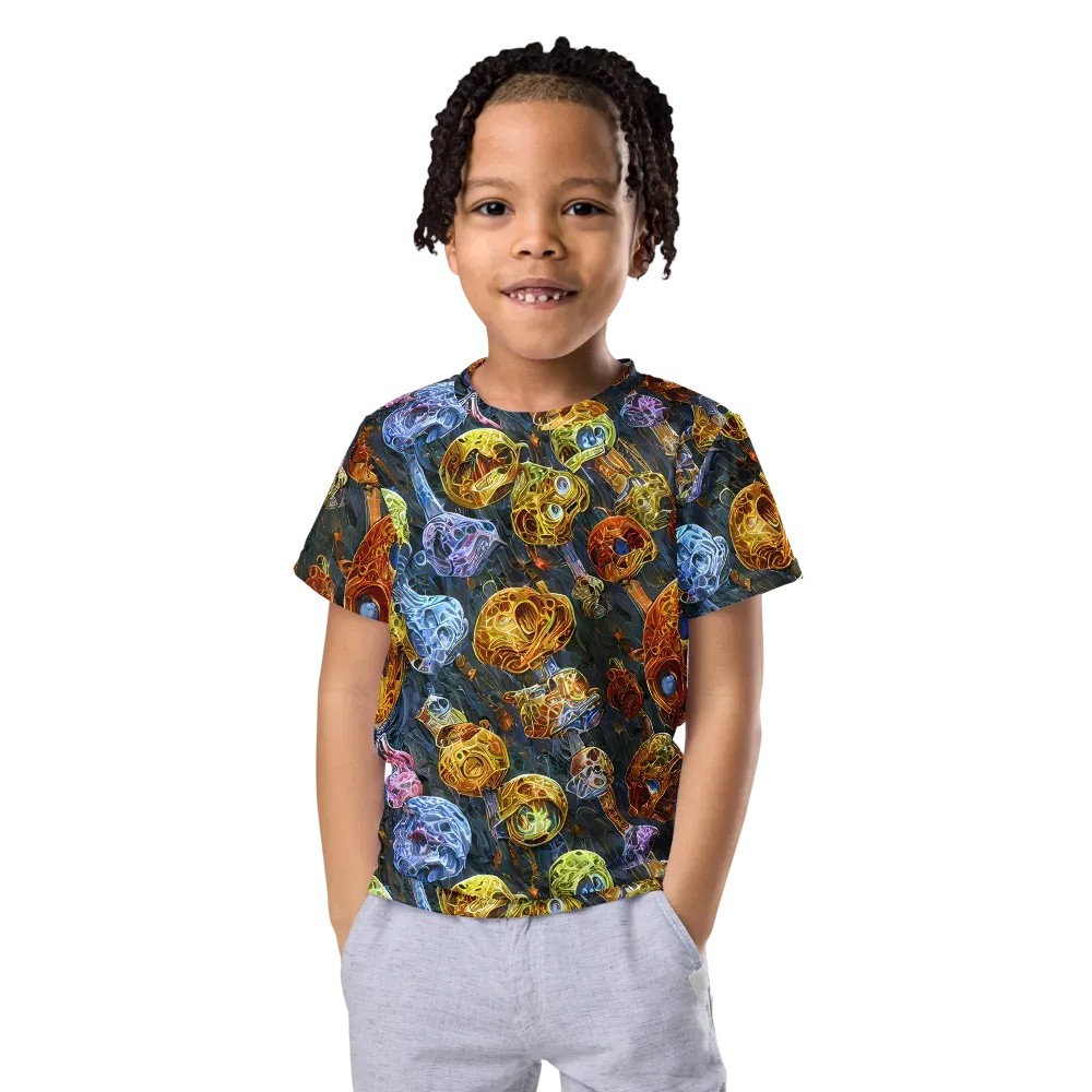 Prismatic Ruins on Kids Crew Neck T-Shirt — Front