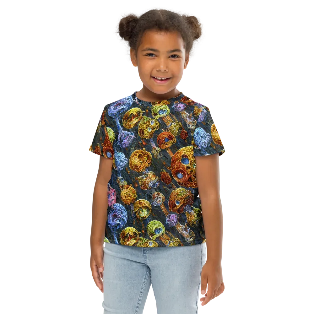 Prismatic Ruins on Kids Crew Neck T-Shirt — Front