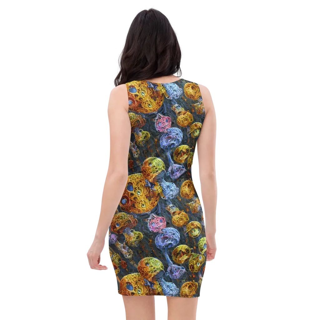 Prismatic Ruins on Bodycon Dress — Back