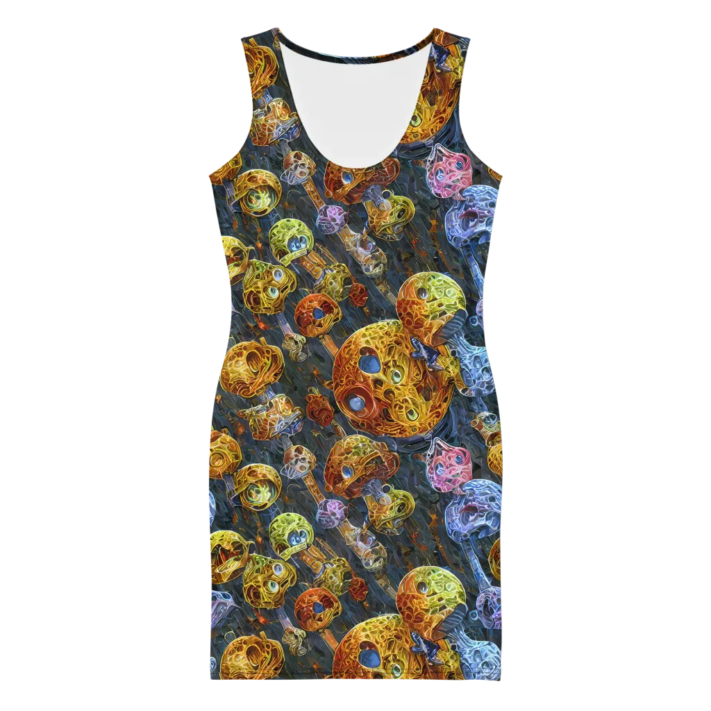Prismatic Ruins on Bodycon Dress — Front
