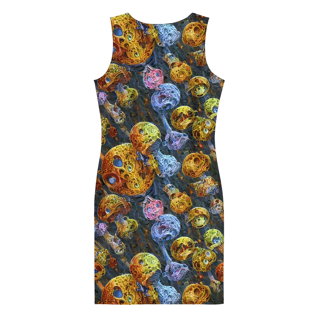 Prismatic Ruins on Bodycon Dress — Back