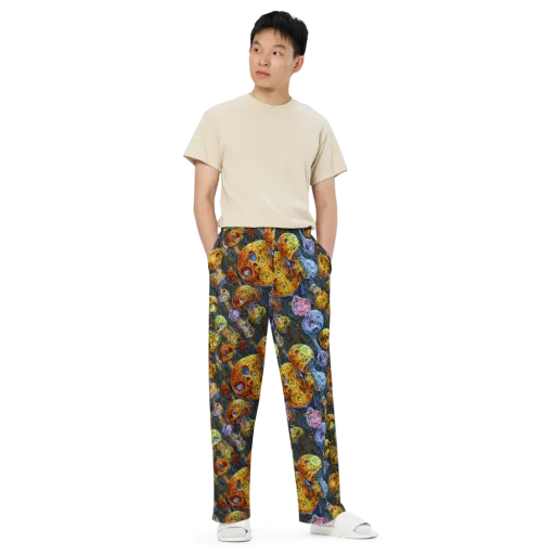 Prismatic Ruins on a Wide-Leg Pants