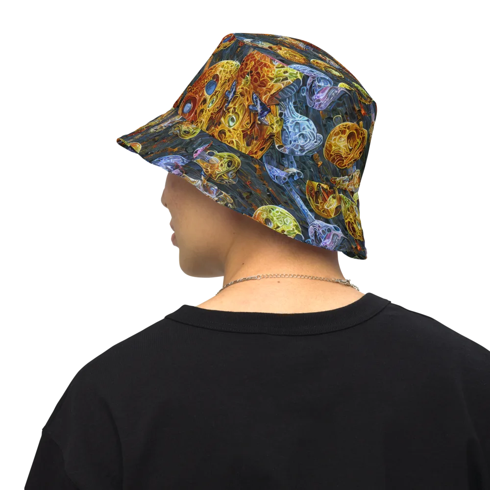 Prismatic Ruins on Reversible Bucket Hat — Back Inside