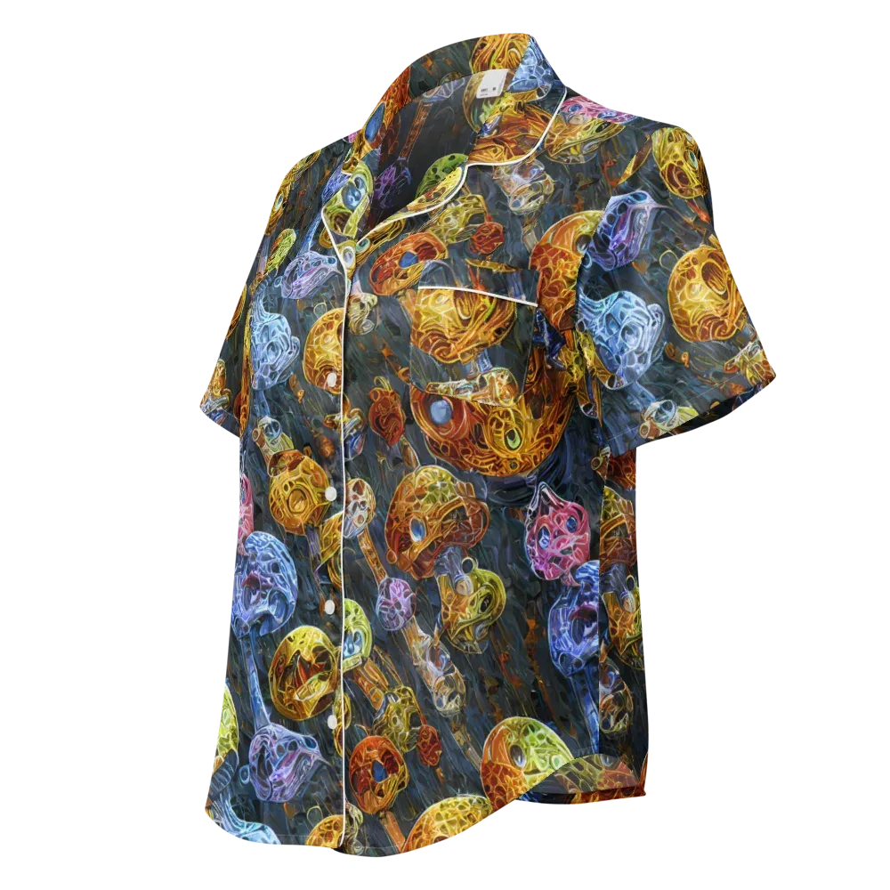 Prismatic Ruins on Women's Short Sleeve Pajama Top — Left Front
