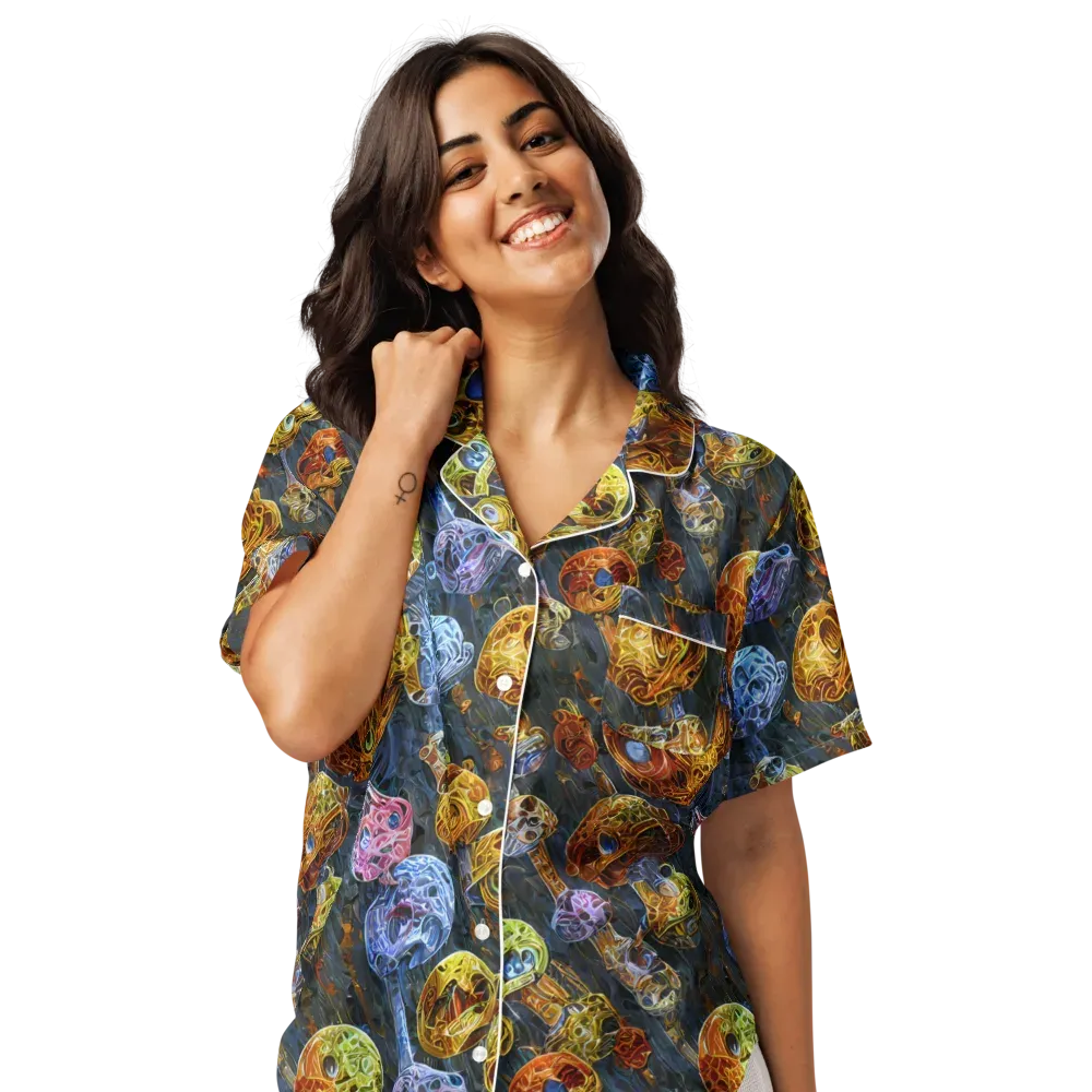 Prismatic Ruins on Women's Short Sleeve Pajama Top — Front