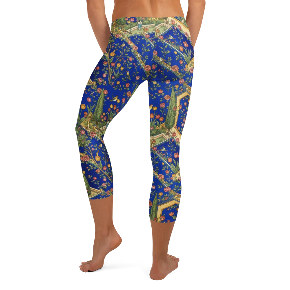 Cobalt Paradise on Capri Leggings — Back