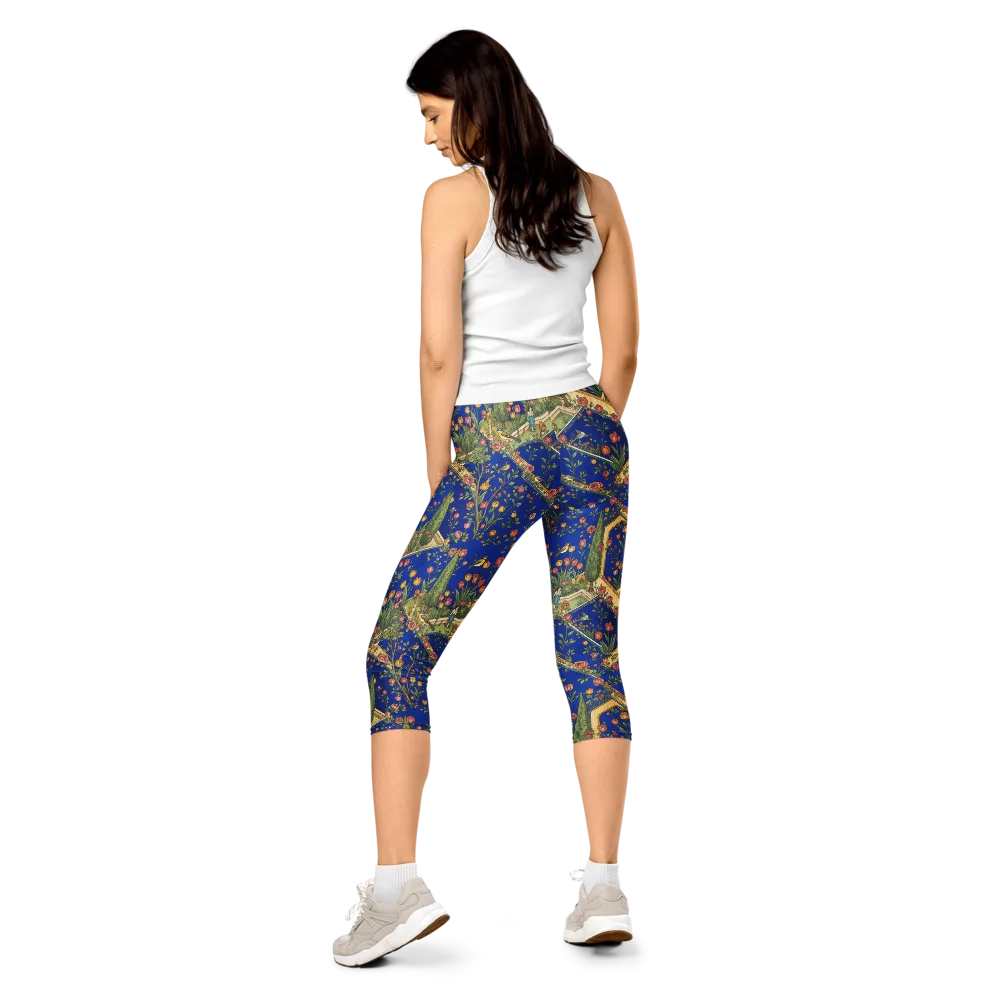 Cobalt Paradise on Capri Leggings — Back