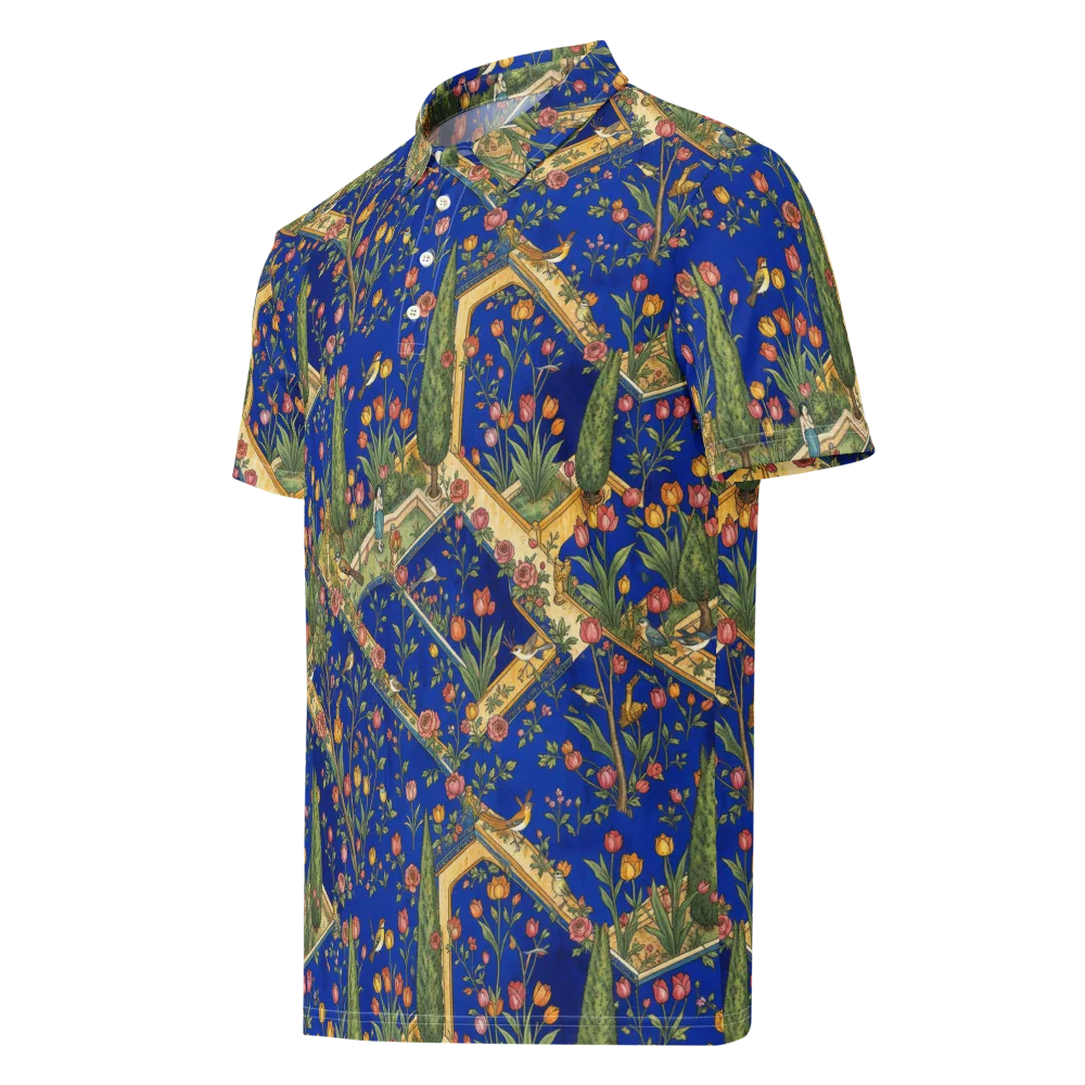 Cobalt Paradise on Men's Slim Fit Polo Shirt — Left Front