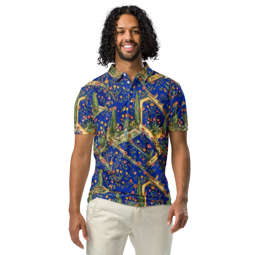 Cobalt Paradise on Men's Slim Fit Polo Shirt — Front