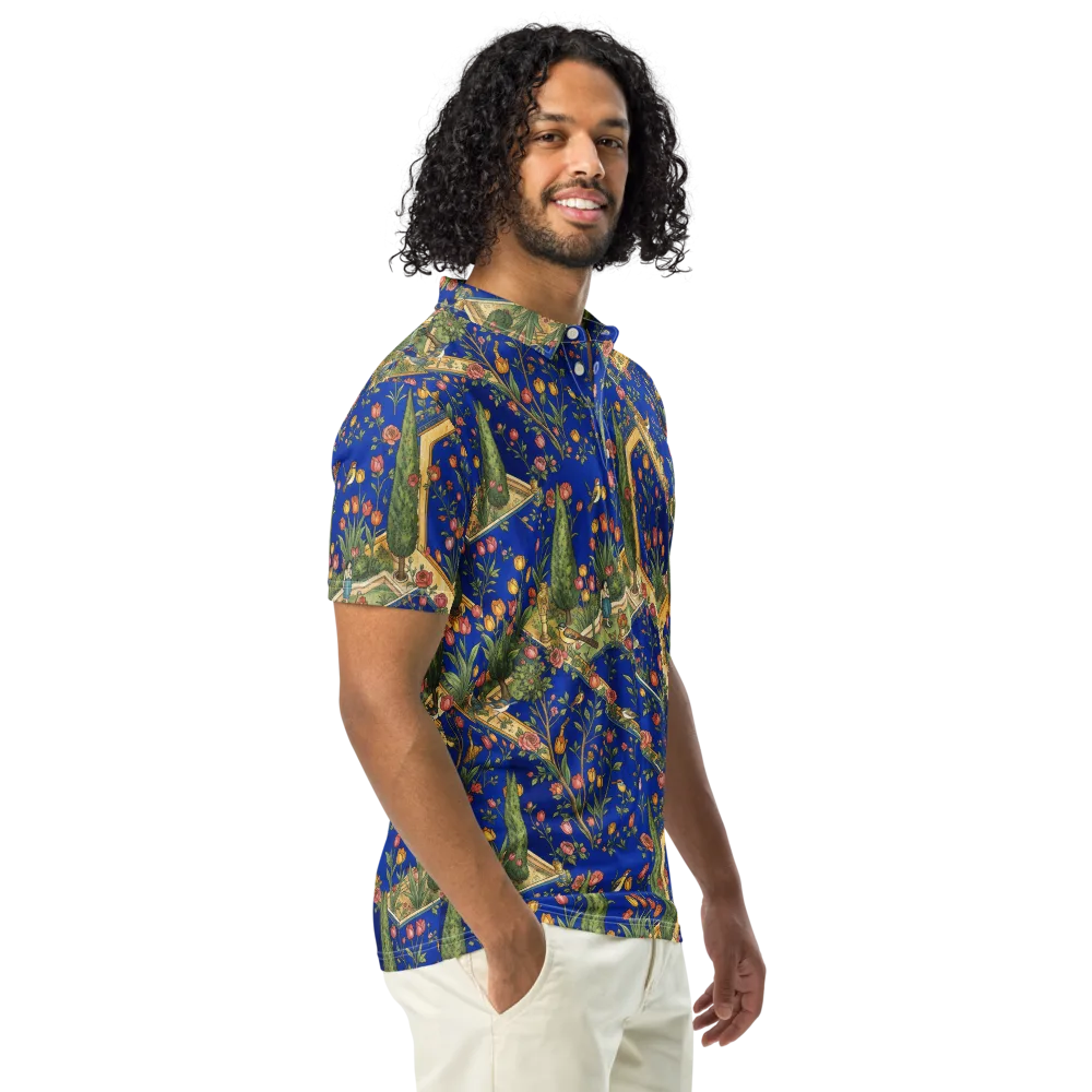 Cobalt Paradise on Men's Slim Fit Polo Shirt — Right Front