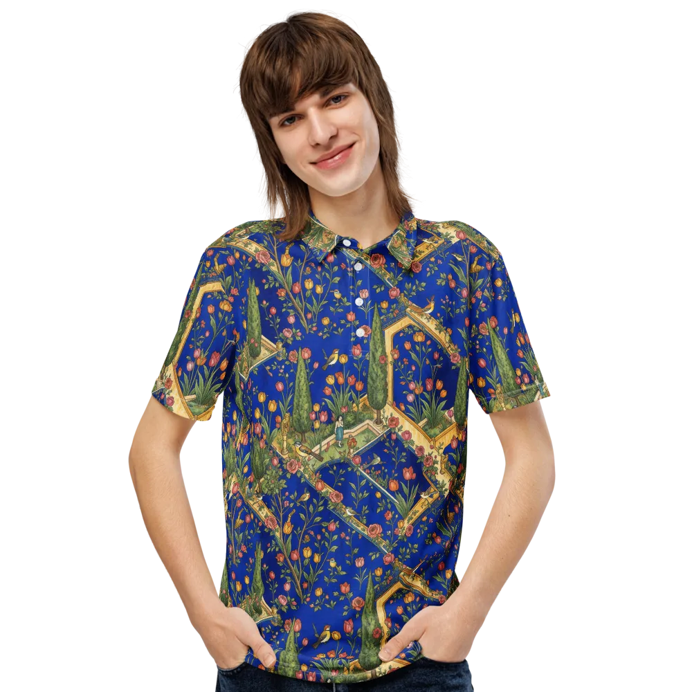 Cobalt Paradise on Men's Slim Fit Polo Shirt — Front