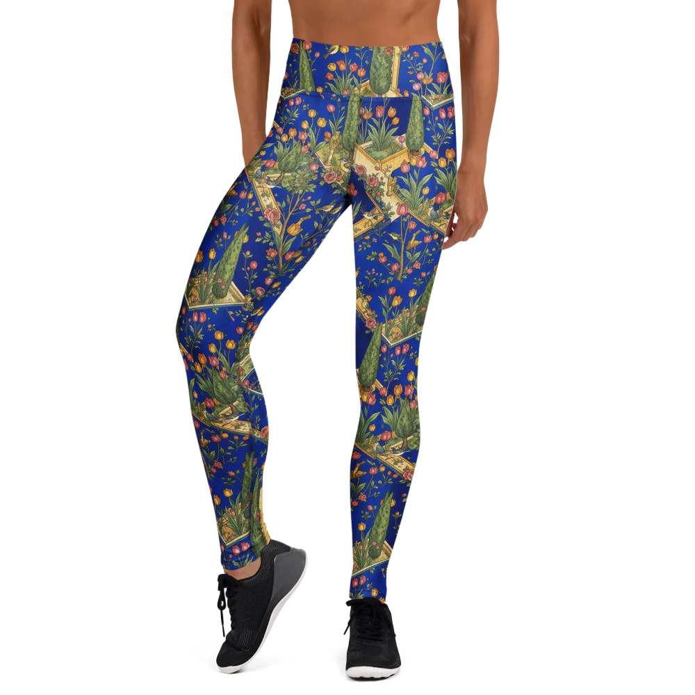 Cobalt Paradise on Yoga Leggings — Front