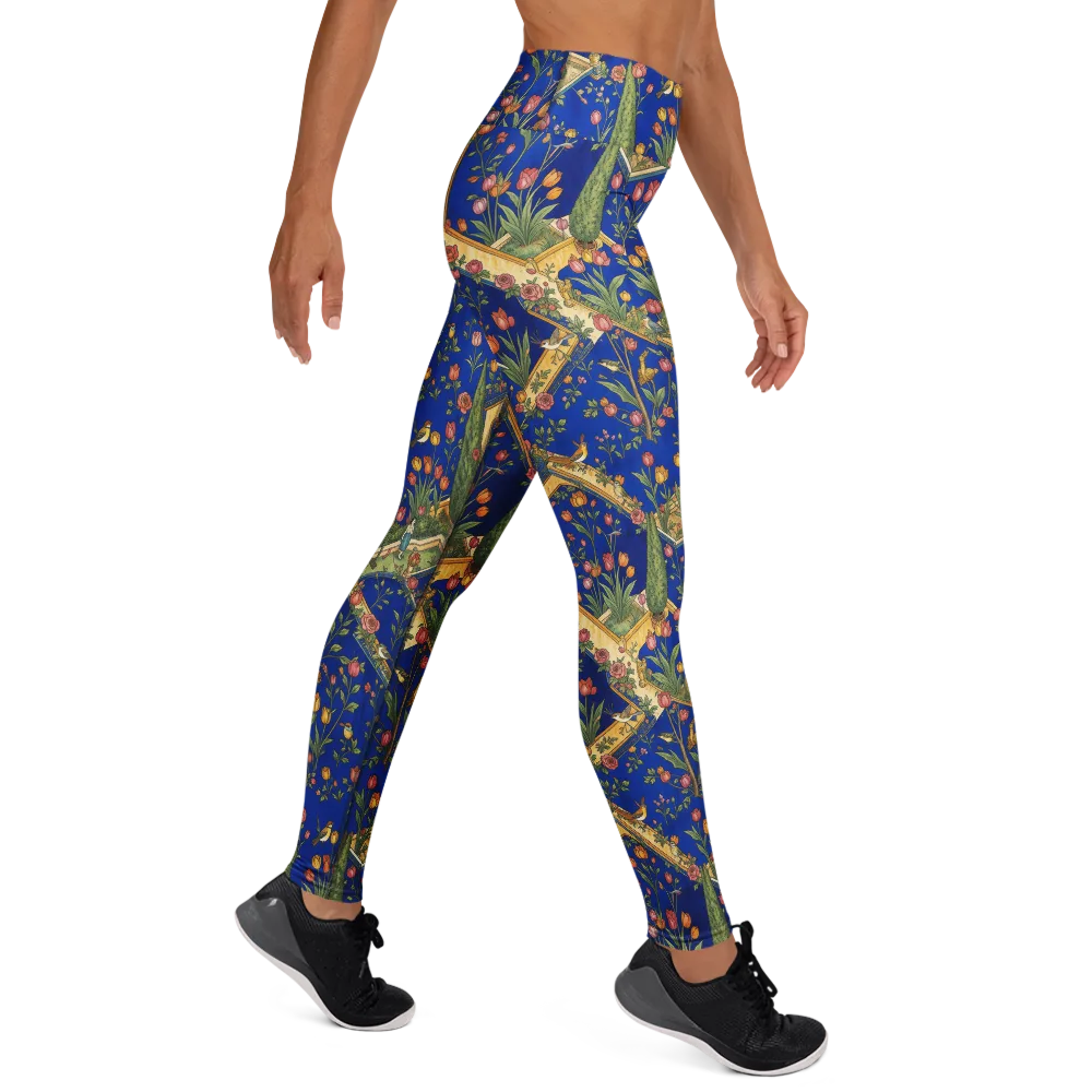 Cobalt Paradise on Yoga Leggings — Right