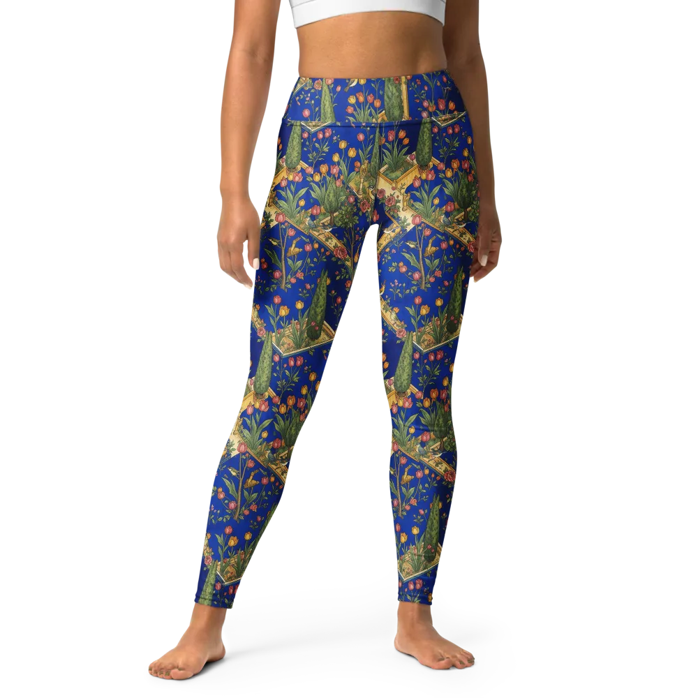 Cobalt Paradise on Yoga Leggings — Front