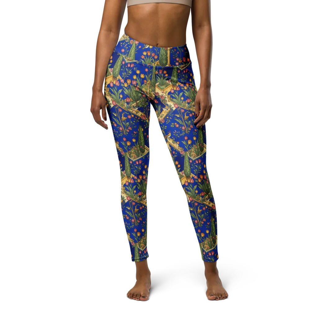 Cobalt Paradise on Yoga Leggings — Front