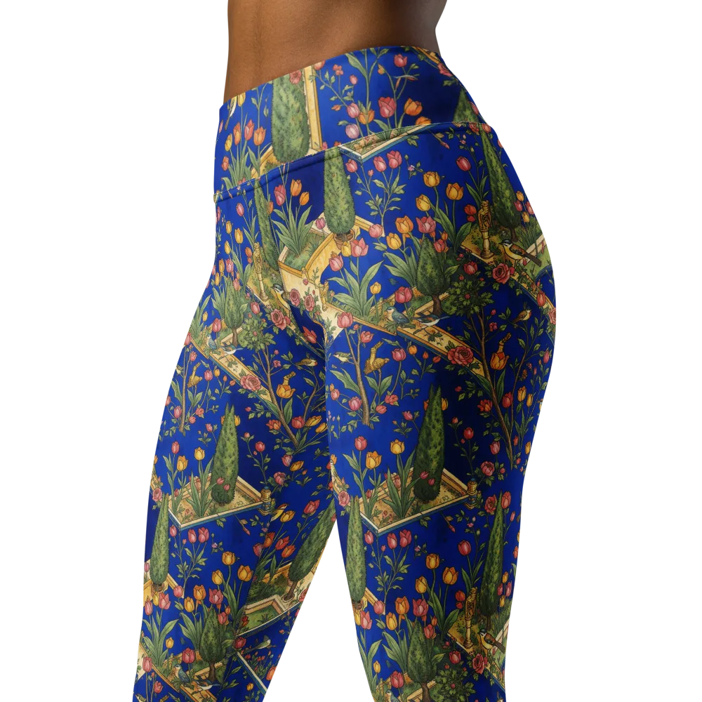 Cobalt Paradise on Yoga Leggings — Left Front