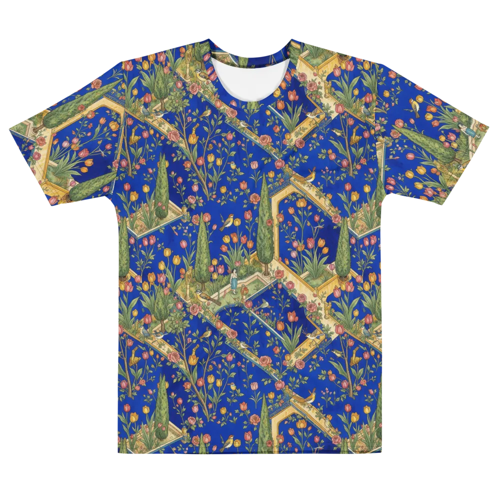 Cobalt Paradise on Men's Cotton Crew Neck T-Shirt — Front