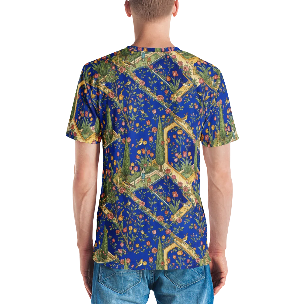 Cobalt Paradise on Men's Crew Neck T-Shirt — Back