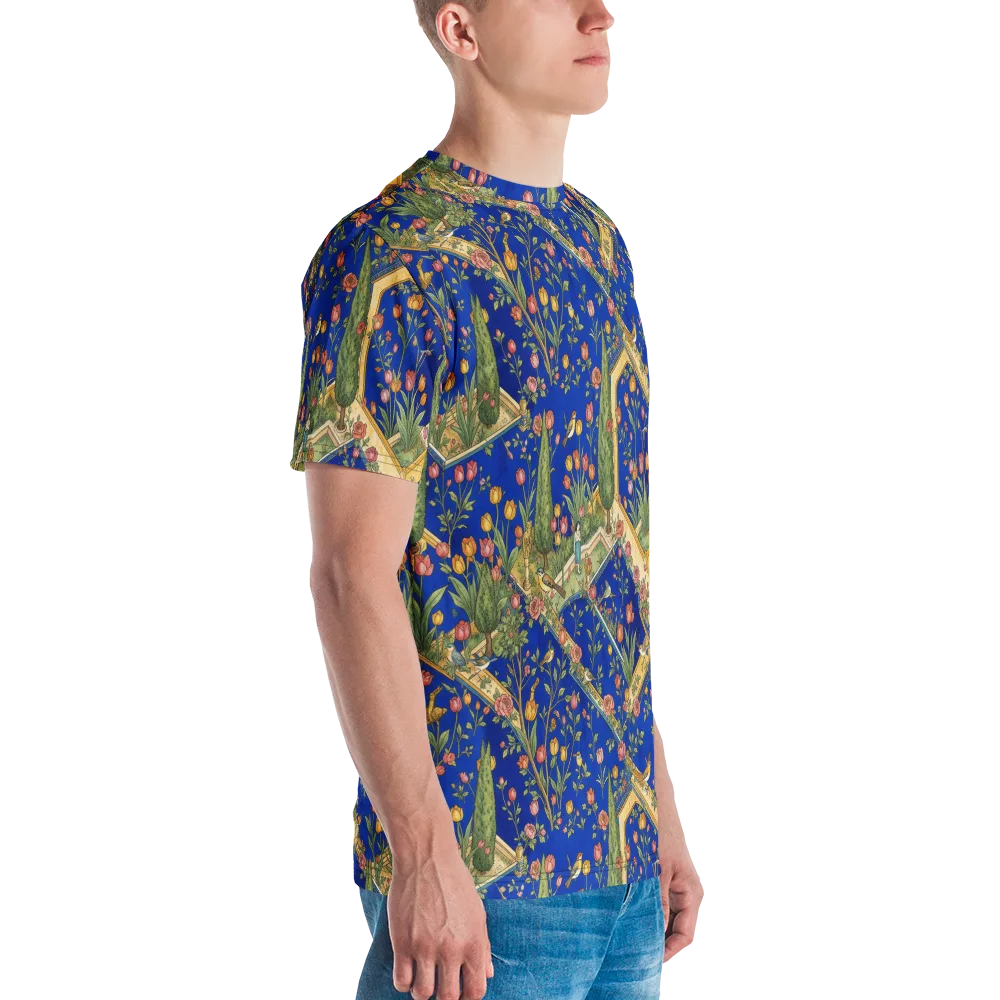 Cobalt Paradise on Men's Crew Neck T-Shirt — Right