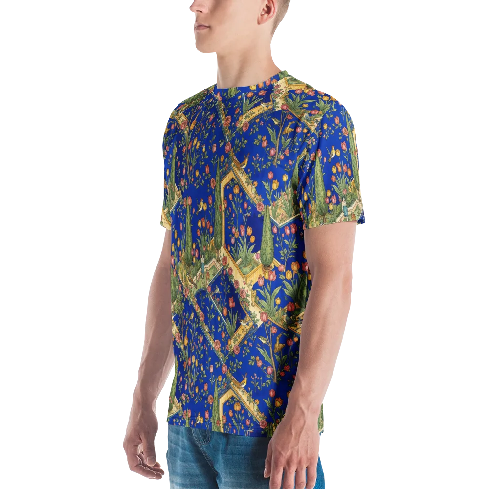 Cobalt Paradise on Men's Crew Neck T-Shirt — Left