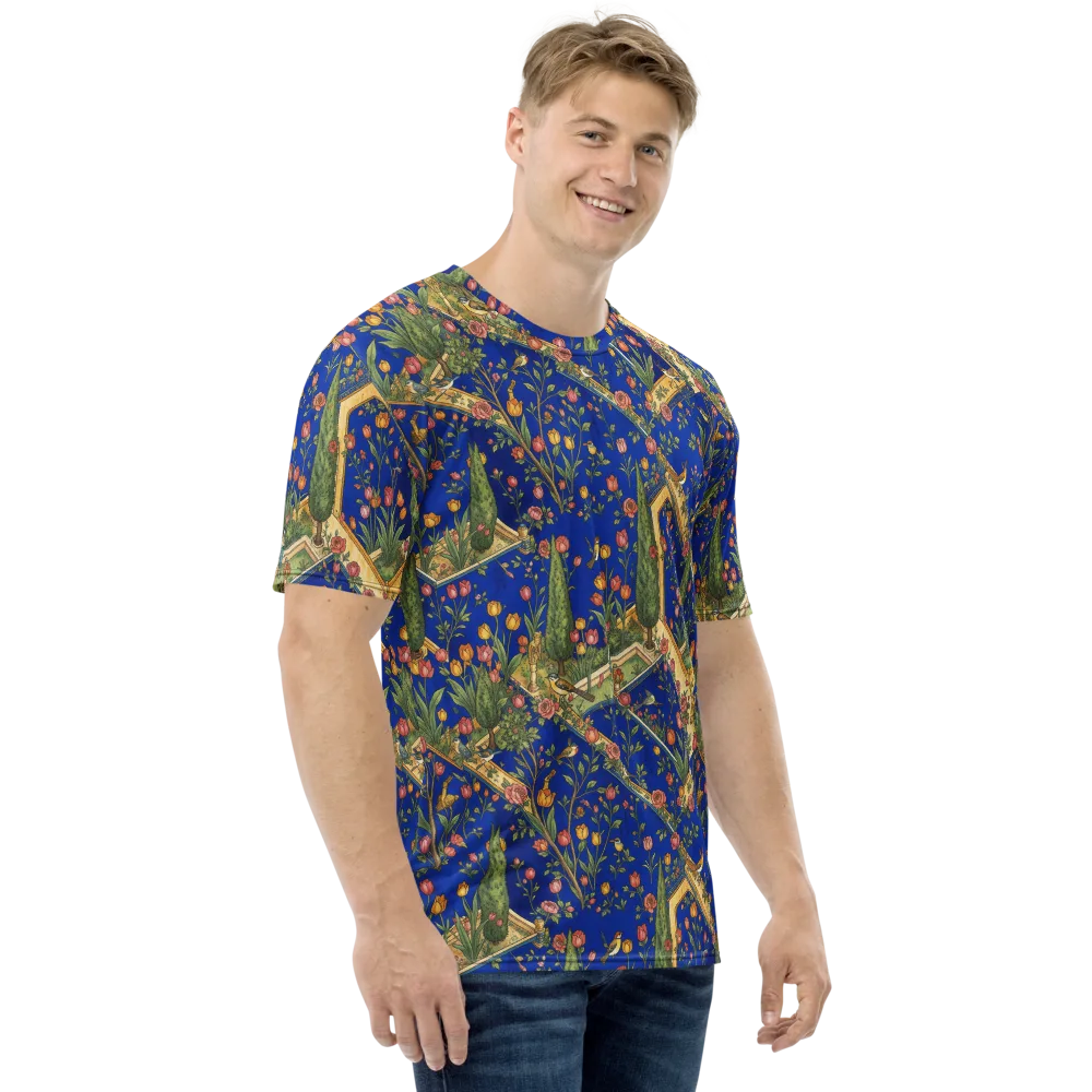 Cobalt Paradise on Men's Crew Neck T-Shirt — Right