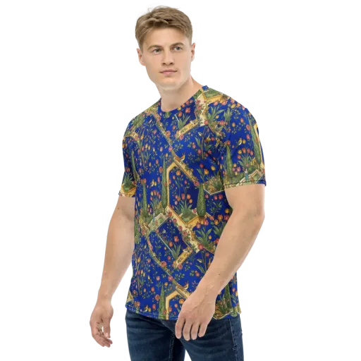 Cobalt Paradise on a Men's Crew Neck T-Shirt