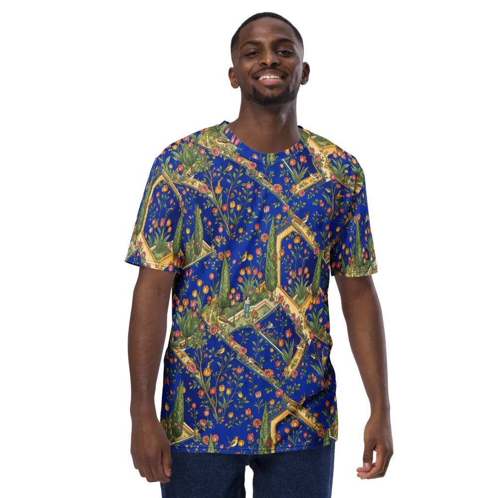 Cobalt Paradise on Men's Crew Neck T-Shirt — Front