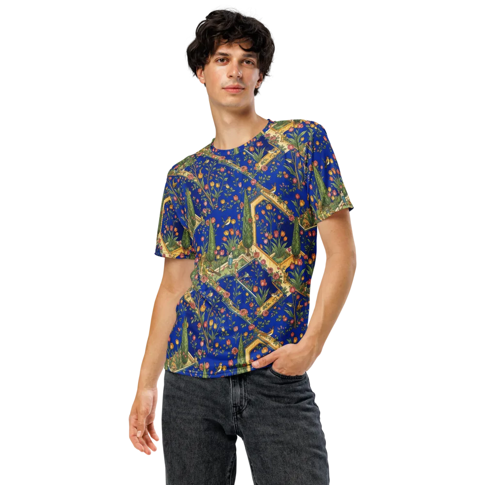 Cobalt Paradise on Men's Crew Neck T-Shirt — Front