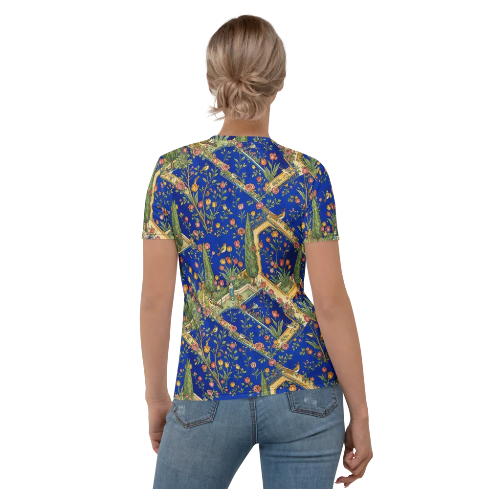 Cobalt Paradise on Women's Crew Neck T-Shirt — Back