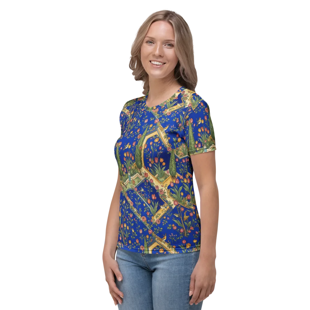 Cobalt Paradise on Women's Crew Neck T-Shirt — Left