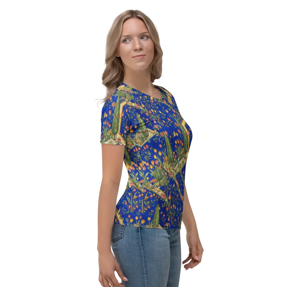 Cobalt Paradise on Women's Crew Neck T-Shirt — Right