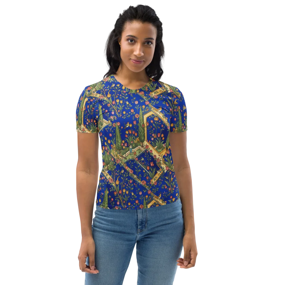 Cobalt Paradise on Women's Crew Neck T-Shirt — Front