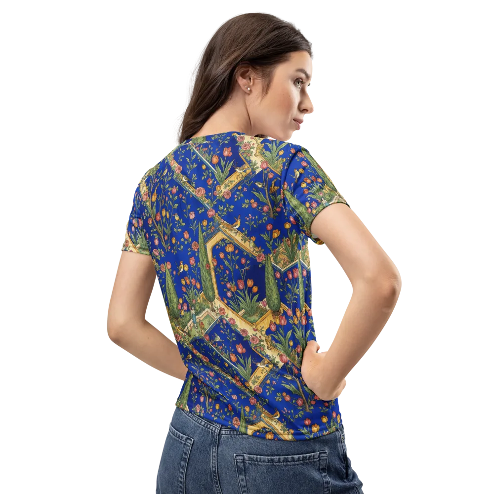 Cobalt Paradise on Women's Crew Neck T-Shirt — Back