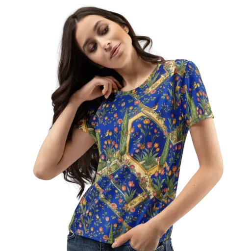 Cobalt Paradise on a Women's Crew Neck T-Shirt