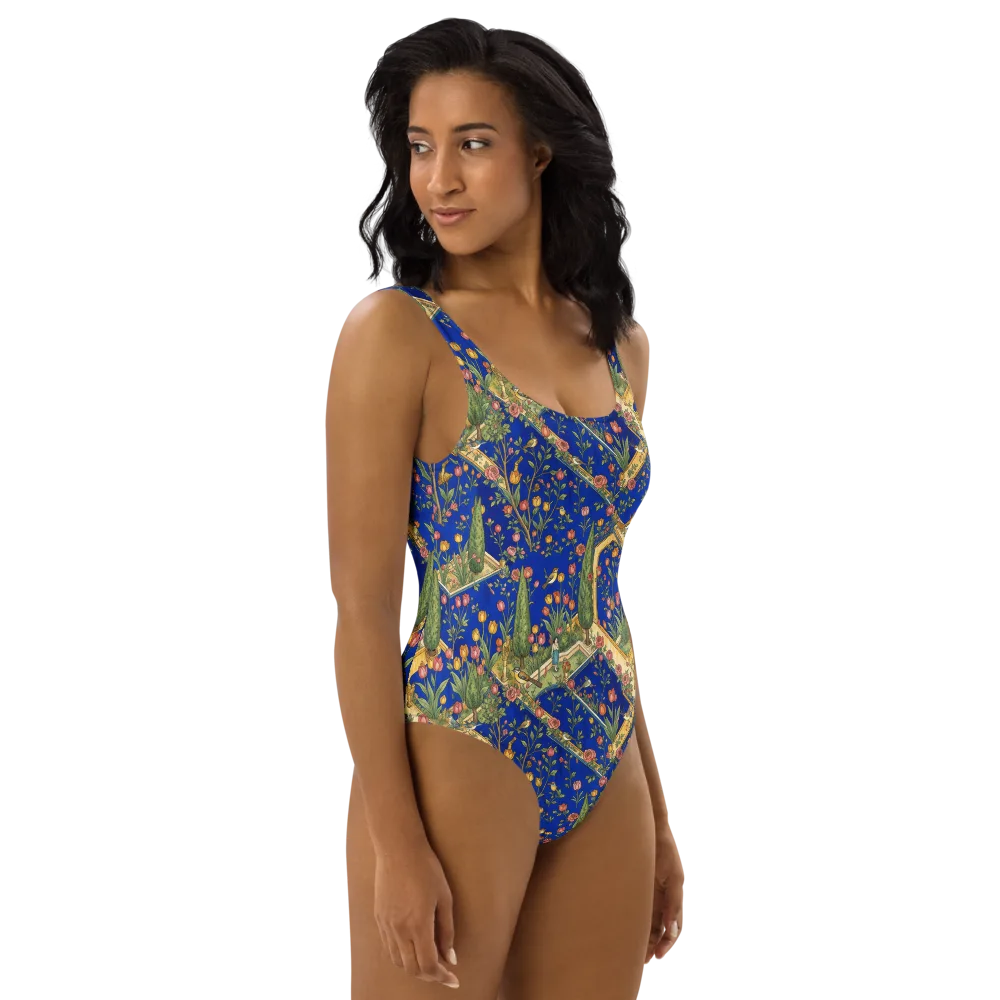 Cobalt Paradise on One-Piece Swimsuit — Right